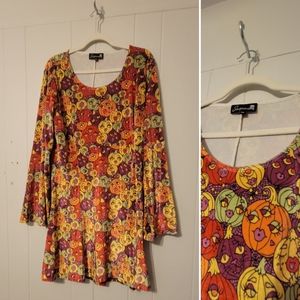 Sourpuss Pumpkin Patch Velvet Belle Skater Dress - XXL